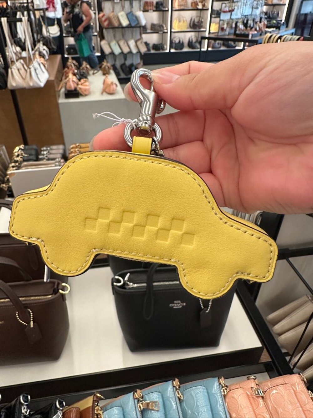 NWT! Coach CDB16 Taxi Bag Charm Card Case Pouch Wallet In Yellow Smooth Leather